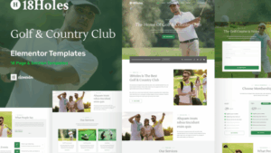 18Holes - Golf & Country Club Website Elementor Template Kit