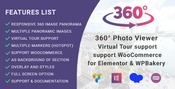 360° Photo Viewer v2.2.3 (Virtual Tour) for Elementor, Gutenberg and WPBakery