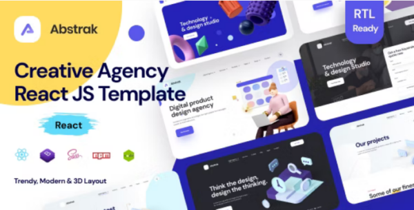 Abstrak (v1.1.4) React Agency and React Portfolio