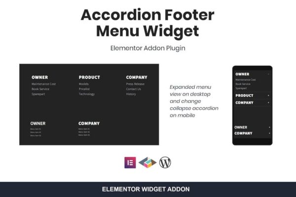 Accordion Footer Menu Widget For Elementor v1.0.0