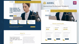 Adiel - Attorney & Law Firm Elementor Template Kit