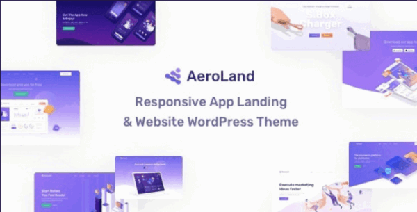 AeroLand (v1.9.1) App Landing Software Website WordPress Theme