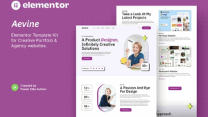 Aevine – Creative Portfolio & Agency Elementor Template Kit