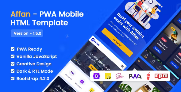 Affan v1.7.0 PWA Mobile HTML Template
