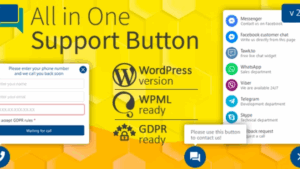 All in One Support Button v2.2.7 + Callback Request. WhatsApp, Messenger, Telegram, LiveChat and more...