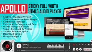Apollo v3.6.3 Sticky Full Width HTML5 Audio Player - WordPress Plugin