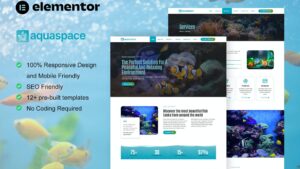 Aquaspace - Fish Aquarium & Aquascape Service Elementor Template Kit