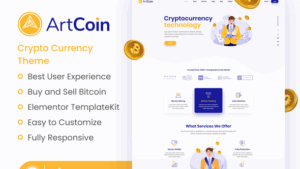 ArtCoin | Bitcoin & Cryptocurrency Elementor Template Kit
