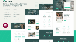 Artion - Content Copywriting Services Elementor Template Kit