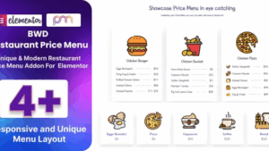BWD Restaurant Price Menu for Elementor v1.0