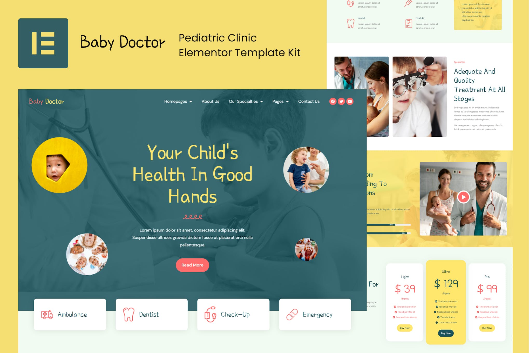 Baby - Doctor Pediatric Clinic Elementor Template Kit