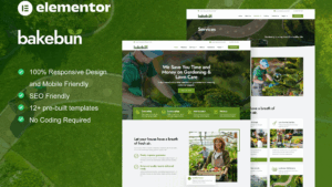 Bakebun - Landscape & Gardening Elementor Template Kit