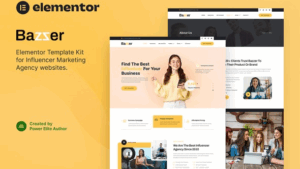 Bazzer - Influencer Marketing Agency Elementor Template Kit