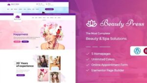 BeautyPress v.3.2 Beauty Salon Spa WordPress Theme