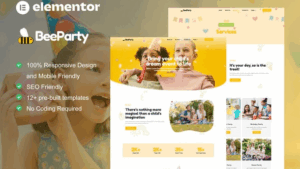 BeeParty - Kids Party Planner Elementor Template Kit