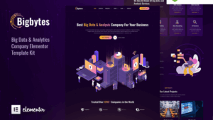 Bigbytes – Big Data & Analytics Company Elementor Template Kit