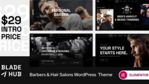 BladeHub (v1.0.14) Barber Shop & Hairdressers WordPress Theme [Activated]