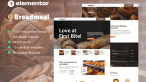 BreadMeal - Bakery & Cake Elementor Template Kit