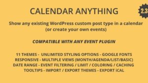 Calendar Anything v2.36 Show any existing WordPress custom post type in a calendar