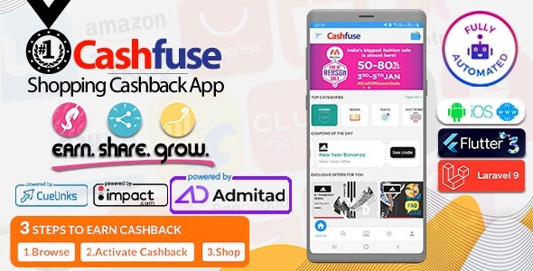 Fixed* Cashfuse v2.0 Affiliate Marketing, Price Comparison, Coupons and Cashback App