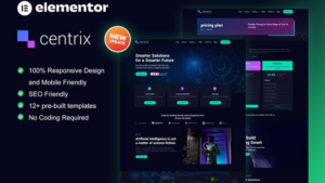Centrix - Artificial Intelligence & Technology Services Elementor Template Kit