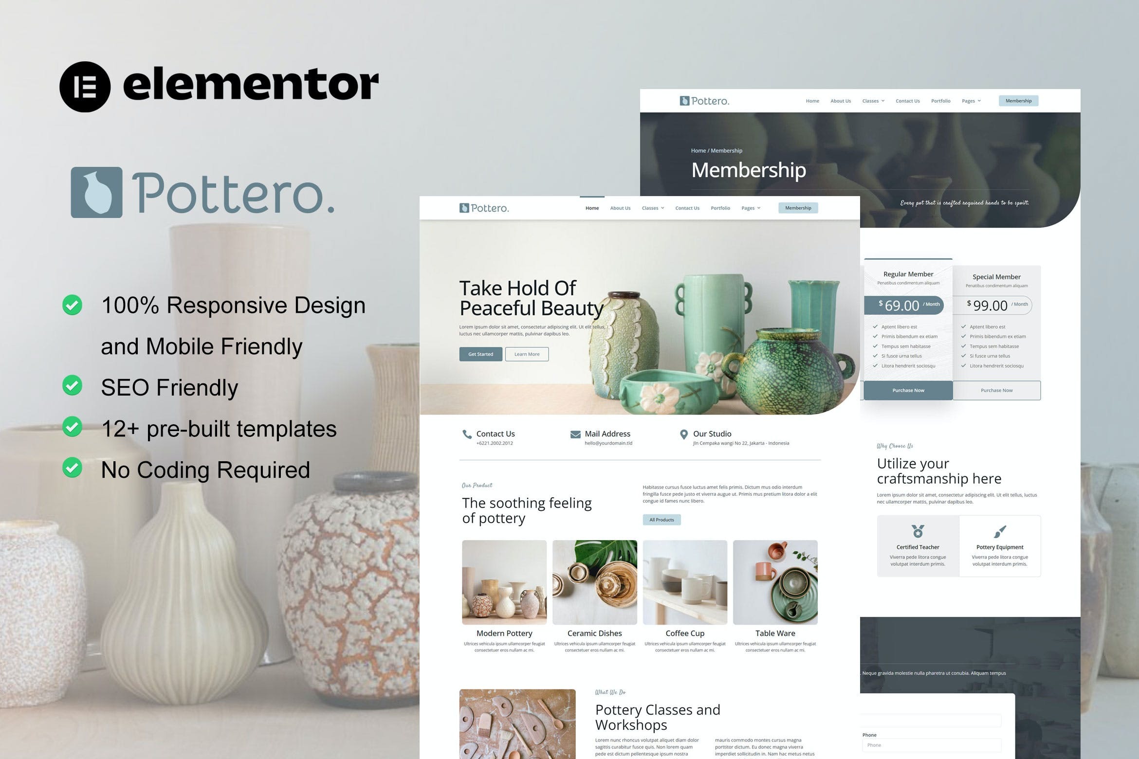 Ceramiic - Pottery & Ceramics Studio Elementor Template Kit