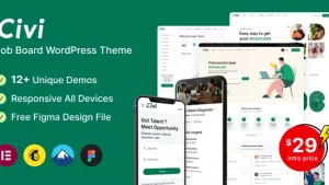 (Activated) Civi v2.1.6 Job Board WordPress Theme