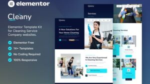 Cleany – Cleaning Service Company Elementor Template Kit