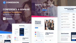 Consession - Conference & Seminar Elementor Template Kit