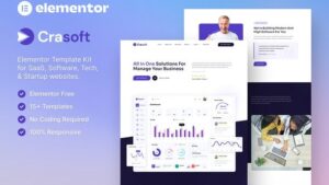 Crasoft – SaaS & Tech Startup Company Elementor Template Kit