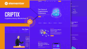 Criptix - Cryptocurrency Blockchain & Bitcoin Elementor Template Kit