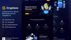 Cryptoxo – Cryptocurrency Blockchain & Bitcoin Elementor Template Kit