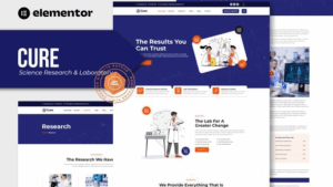Cure - Science Research & Laboratory Elementor Template Kit