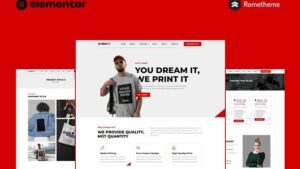 D-Shirt - T Shirt Design & Printing Elementor Pro Full Site Template Kit