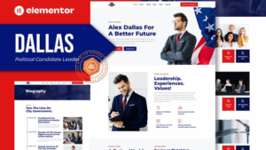 Dallas - Political Candidate Leader Elementor Teamplate Kit