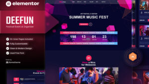 DeeFun - Festival & Event Organizer Elementor Template Kit