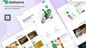 Deliverra – Food & Grocery Delivery App Elementor Template Kit
