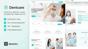 Dentcare – Dentist & Dental Clinic Elementor Template Kit