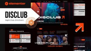 Disclub - Night Club DJ & Events Elementor Pro Template Kit