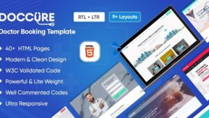 Doccure (18 March 2025) Clinics and Doctors Online Appointment Booking HTML Template (Practo Clone)