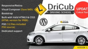 DriCub (v3.6) Driving School WordPress Theme + Core Plugins + Demo Importer