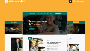 Drivale - Driving School Elementor Pro Full Site Template Kit