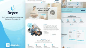 Dryze – Dry Cleaning & Laundry Service Elementor Template Kit