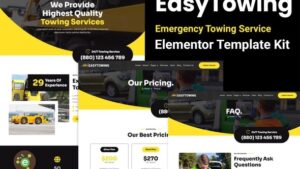 EasyTowing - Emergency Towing Service Elementor Template Kit