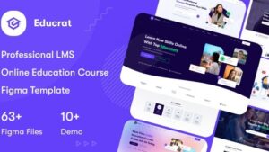 Educrat - Professional LMS Online Education Course Figma Template [14 Jan, 2022]