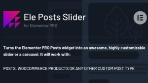 Ele Posts Slider v1.0.3 any post type slider for Elementor PRO