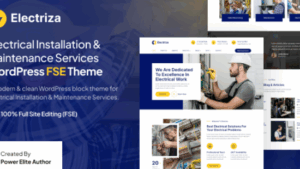 Electriza (v1.0.1) Electrical Installation & Maintenance Services FSE WordPress Theme