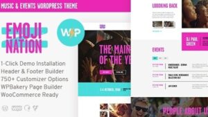 EmojiNation (v1.0.11) Night Club & Concert Event WordPress Theme