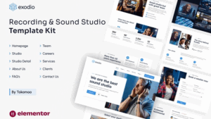 Exodio - Recording & Sound Studio Elementor Template Kit