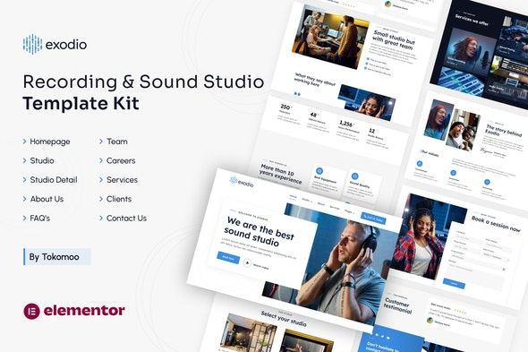 Exodio - Recording & Sound Studio Elementor Template Kit